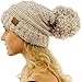 Oversized Super Big Slouchy Pom Pom Warm Chunky Stretchy Knit Beanie Hat Oatmeal