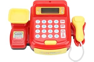 Keenso Children Mini Cash Register Toy Cash Register Simulation Coin Set for Over 3 Year Old Kids Birthday Gift