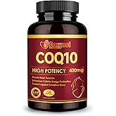 CoQ10-400mg-Softgels with PQQ & Omega 3, Maximum Absorption Coenzyme Q10, Powerful Antioxidant for Heart Health & Energy Production, 120 Count, Non-GMO
