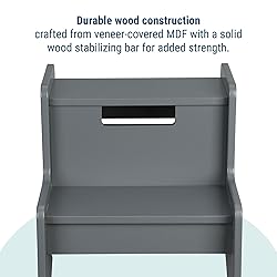 Two-Step Stool by Wildkin, Wooden Step Stool for