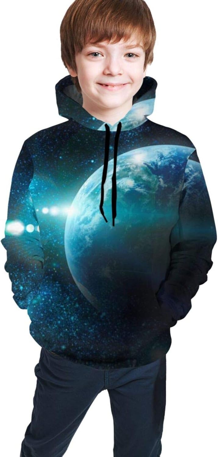 Boys Girls Drawstring Hoodie Kids Pullover Casual AllMatch Starlight