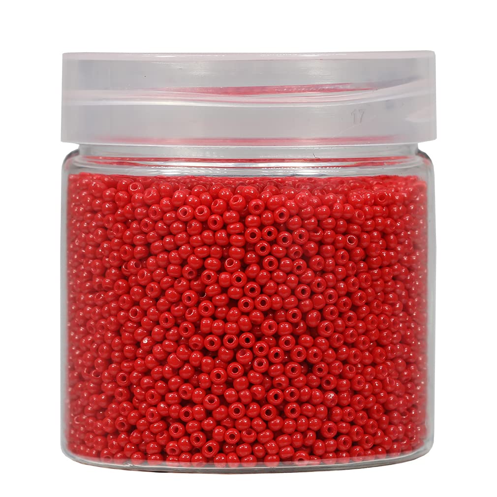 Bala&Fillic Size 2mm Round Seed Beads 10000pcs/110 Grams in Box 12/0 Red Small Craft Seed Beads for Making Jewelry Earring Bracelets Necklace (Red)