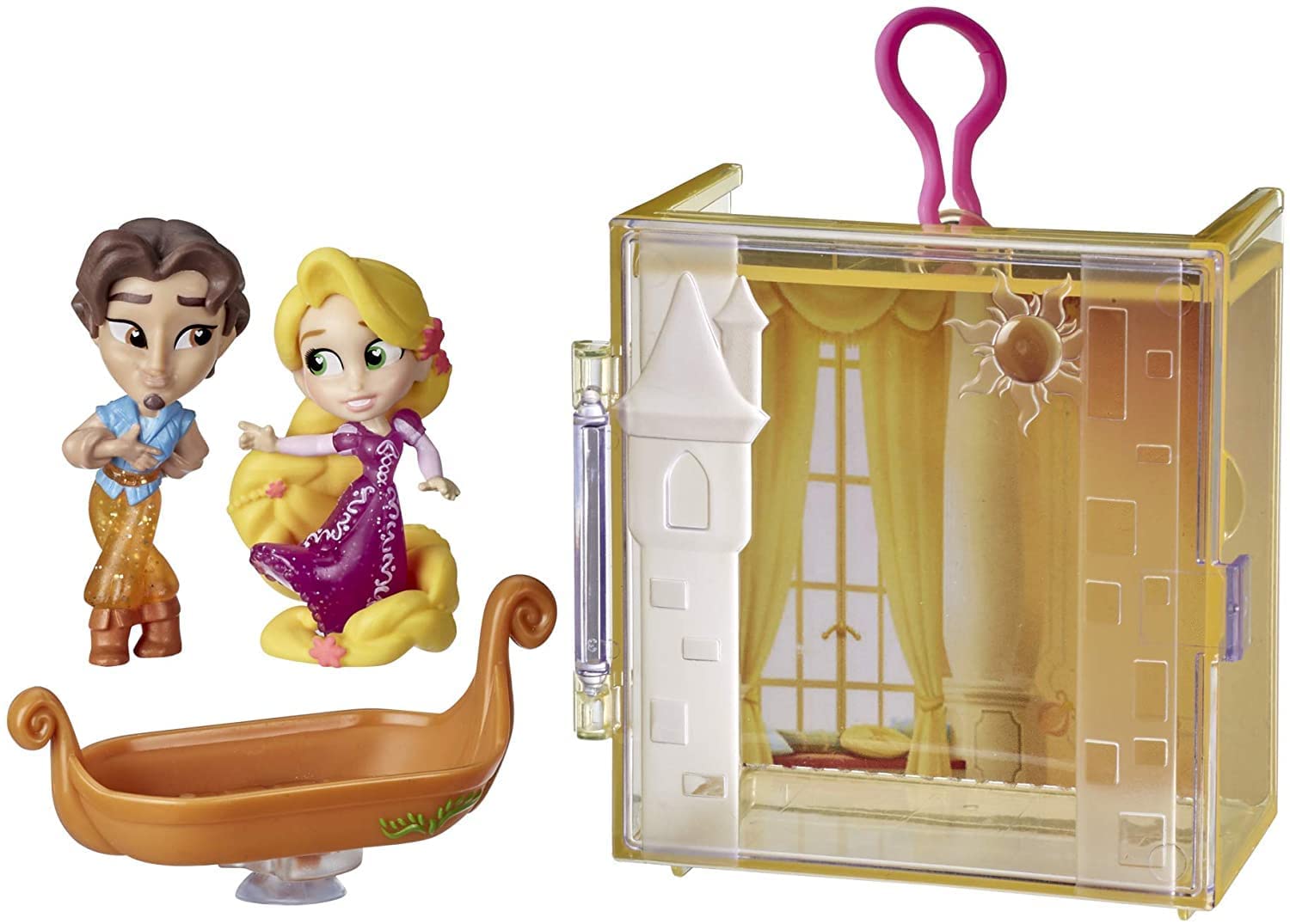 Disney Princess Perfect Pairs Rapunzel, Fun Tangled Unboxing Toy with 2 Dolls, Display Case and Boat Stand, for Kids 3 Years and Up
