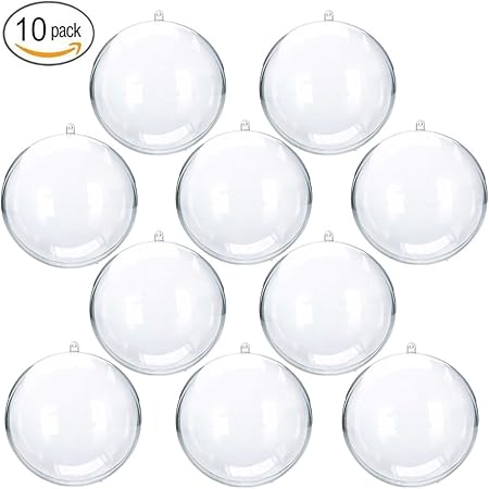 Yuyikes Boules De Noël Lot De 10 Boules De Décoration Transparentes En Plastique Pour Noël Pâque Anniversaire4 Cm