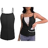Post Mastectomy Shirts with Drain Pockets Breast Surgery Mastectomy Camisole Top with Hook and Loop Closure