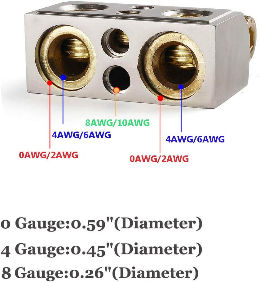 SUNMORN Battery Terminal Connector, 0/4/8/10 Gauge Heavy Duty AMP Car Battery Terminals Connectors, Shims Positive & Negative, with Special Tools, 1 Pair: Automotive