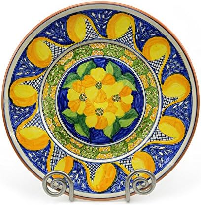 Ceramic Serving Platter, Mediterranean Blue and Yellow, Extra-Large