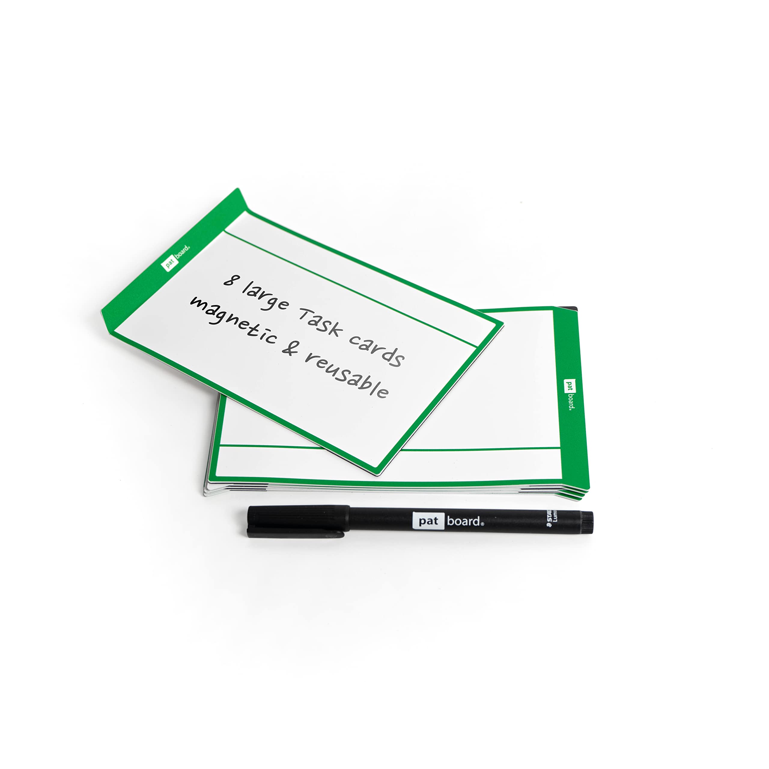 PATboard Scrum Board and Kanban Board - Magnetic Task Cards - L (Large) - Set of 8 - Green