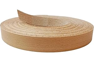 EBPSNEER Beech Edge Banding 3/4" X 50' Roll,Preglued Iron On Wood Veneer Strips,Hot Melt Self Adhesive Edgebanding Roll,Flexible Wood Tape Edging Trim for Furniture Plywood Cabinet Repair