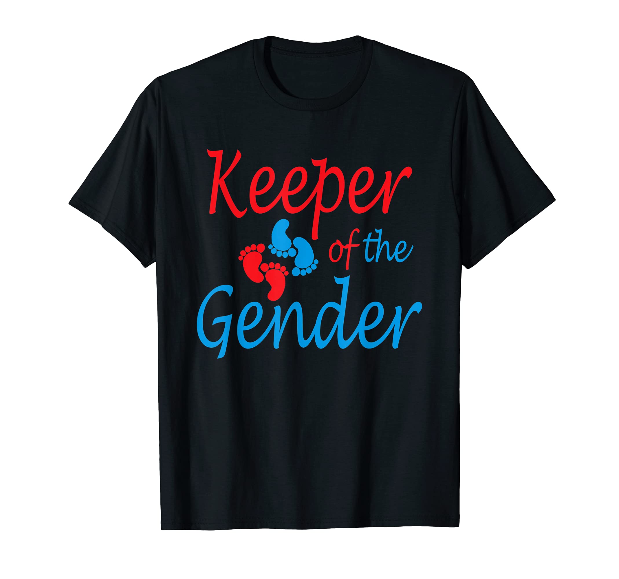 red and blue keeper of the gender party idea for mama T-Shirt