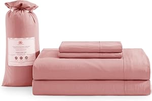 Casa Platino Bedding Sheets & Pillowcases, Pre-Washed Ultra Soft & Breathable Bed Sheets Twin, Brushed Microfiber Sheet Set, Fade Resistant Twin Size Sheets Set with Deep Pockets - Rose Dawn