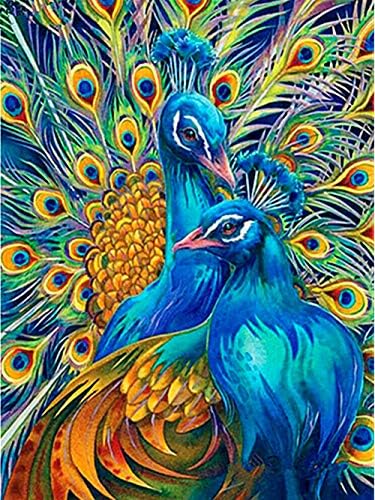 Diamond Painting Kits for Adults Full Drill - 5D Diamond Art Kits with Painting by Number Kits - Great Decor for Home,Living Room,Office,Kitchen,Shop (Peacock)