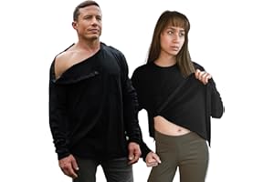 JAYOUR Post Shoulder Surgery Shirts for Women/Men Full Open Snap Design Recovery Clothing for Broken Arm Rotator Cuff | Unisex Fit