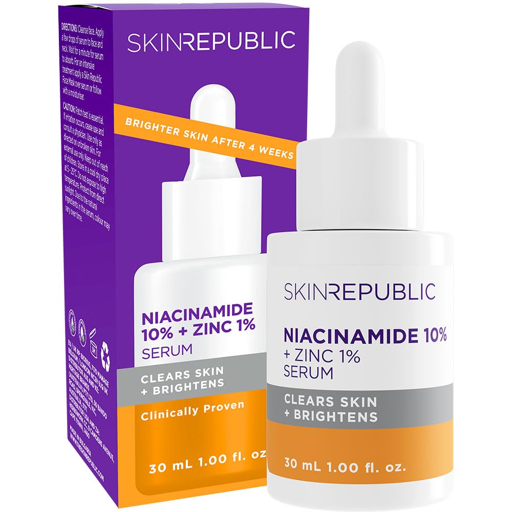 Skin Republic Niacinamide 10% + Zinc 1% Brightening Serum, Minimises Excess Oil, Pigmentation & Uneven Skin Tone (30ml) — image 1