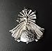 Silver yellow gorgeous princess shape brooch
