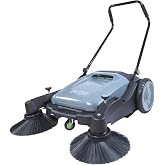 Floor Sweeper Walk-Behind,Pull or Push,41" 55L,Industrial-Commercial Grade | Manual push sweeper,55L Hopper,Angle Height Adjustable,for Concrete/Asphalt/Tile,Warehouse/Factory/Parki/Walkway/Yard/Patio