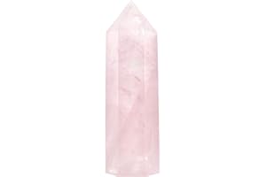 Luckeeper Healing Crystal Wands | 2" Rose Quartz Crystal Points| 6 Faceted Reiki Chakra Meditation Therapy