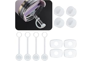 SXHYF 4 Sets Silicone Spill Stopper for Stanley 40/30 oz Quencher H2.0 Tumbler with Handle including Straw Cover Round Leak Stoppers Square Cup Accessories Dust-proof