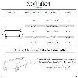 Softalker Checkered Tablecloth Square, Heavy Weight