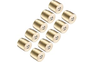 CoCud Brass Push Button Grease Oil Cup, | 6x6mm Female Thread | Brass Ball Oiler Nipple - (Applications: for Lubrication System), 10-Pieces