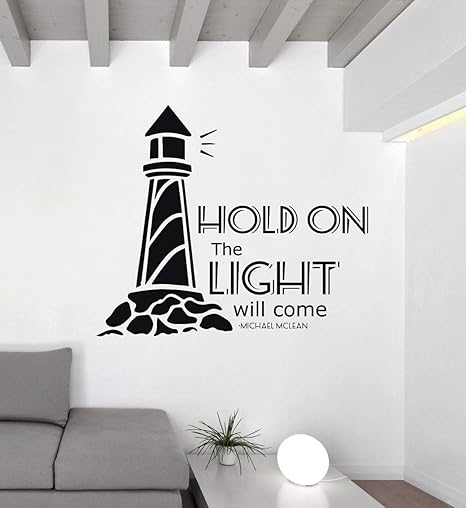 N A Song Lyrics Wall Decals Michael Mclean Hold On The Light Will Come Encouraging Wall Art Lighthouse Wall Decor Inspirational 24 Amazon Co Uk Kitchen Home