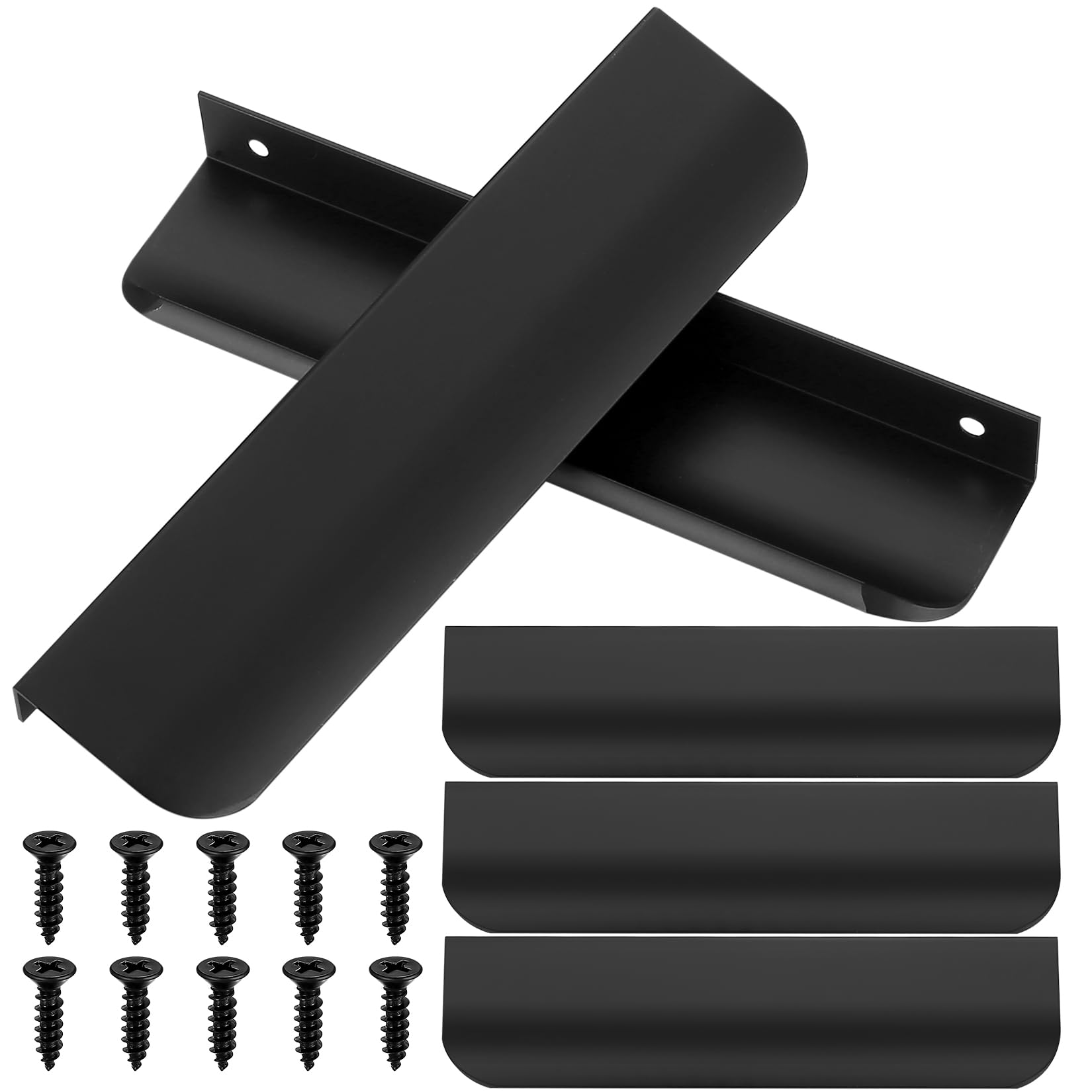 5 Pcs Black Cabinet Handles, 6 Inch Kitchen Cabinet Door Handles Hardware, Aluminum Black Kitchen Cupboard Door Handles, Door Pull Handles Drawer Pulls for Bedroom Drawer Cupboard Pulls Handles