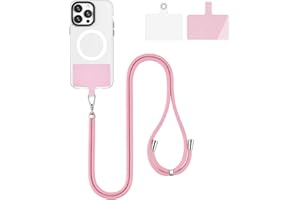 BFSD·DM Cell Phone Lanyard, Universal Crossbody Patch Phone Lanyards,Adjustable Nylon Phone Lanyards for Around The Neck,Compatible with Most Smartphones, anti theft(Pink)