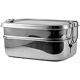 Stainless Steel Lunch Box &mdash; Three Tiered System &mdash; Metal Lunch Containers for Kids and Adults &mdash; Perfect Lunch Boxes for Dry Food