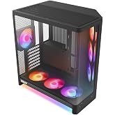 NZXT H6 RGB+ - Compact Dual-Chamber ATX PC Case - Black | Dual-chamber ATX case with pre-installed RGB fans and Control Hub Lite. Synced lighting out of the box via CAM.