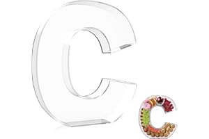 13.8" Extra Large Acrylic Letter Charcuterie Board Box, Reusable Fillable Letter Cake Candy Dish Display Serving Tray for Bir