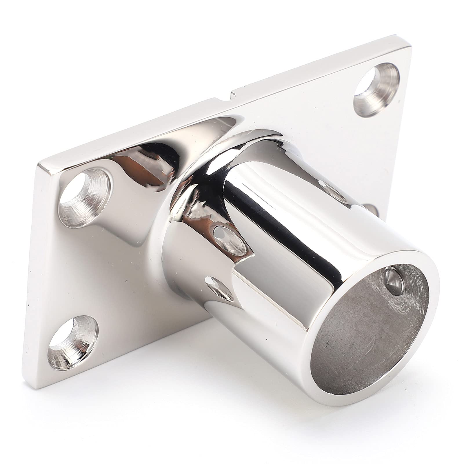 CHICIRIS Marine Hardware Base, Stanchion Base 90 Degree Polishing Hnadrail Fitting Rectangular for Ship Yachts for Fiberglass Boats(25mm)