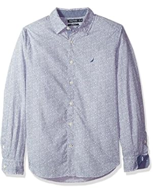 Men's Classic Fit Long Sleeve Print Pattern Button Down Shirt