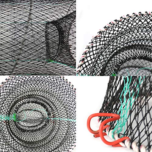 YaeGarden Collapsible Cast Net Fishing Nets Crab Trap Crawfish Lobster Shrimp Cast Net Portable Folded Fishing Accessories (12.99" x 23.6" (33cm x 60cm))