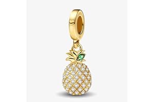 1Pc Fashionable Sterling Silver Golden Fruit Series hanging beads Pendant Fit DIY Jewelry Matching And Daily Outfit Decoratio