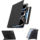 SANDUODD for iPad Pro 11 inch Case M5/M4, Slim Powerful Magnetic Attachment Full Corner Protective iPad Case with Auto Wake/Sleep and Hidden Pencil Holder (Midnight Black, iPad pro 11 inch)