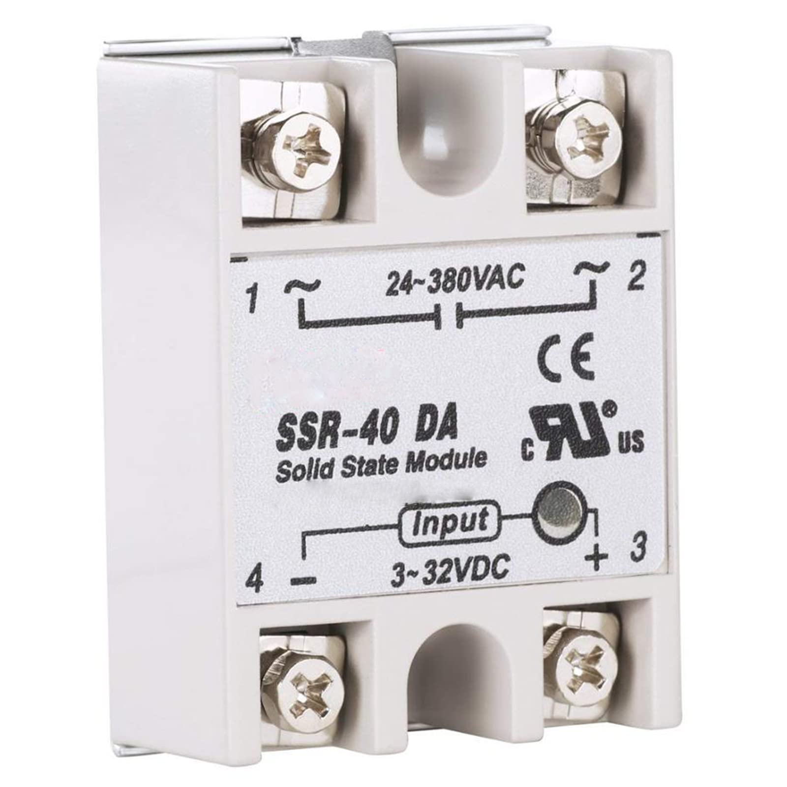 XTVTX SSR-40DA Solid State Relay Single Phase Semi-Conductor Relay Input 3-32V DC Output 24-380V AC