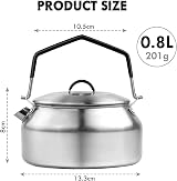 Flintronic 0.8L Camping Kettle Stainless Steel Outdoor Pot 0.8 L Lightweight view 2