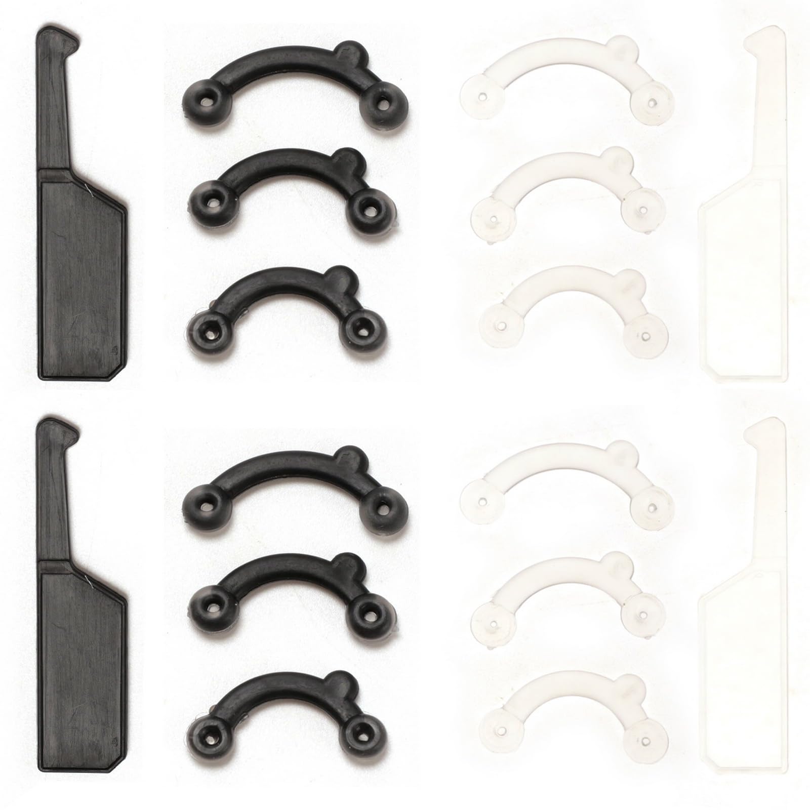 VANANA 6 Pairs Nose Lifting Shaper Inserts, 3 Sizes Invisible Nose Lifter Soft Silicone No Pain Nose Up Corrector Beauty Tool, Comfortable Easy Install Removable (Black & White)