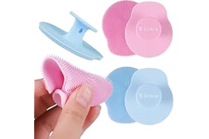 SILKLE Silicone Face Scrubber - Exfoliating Facial Brush for Skin Cleansing and Scrub - Gentle Silicone Exfoliator and Cleanser - Facial Care Tool for a Fresh and Renewed You - 2 Pack - Pink & Blue