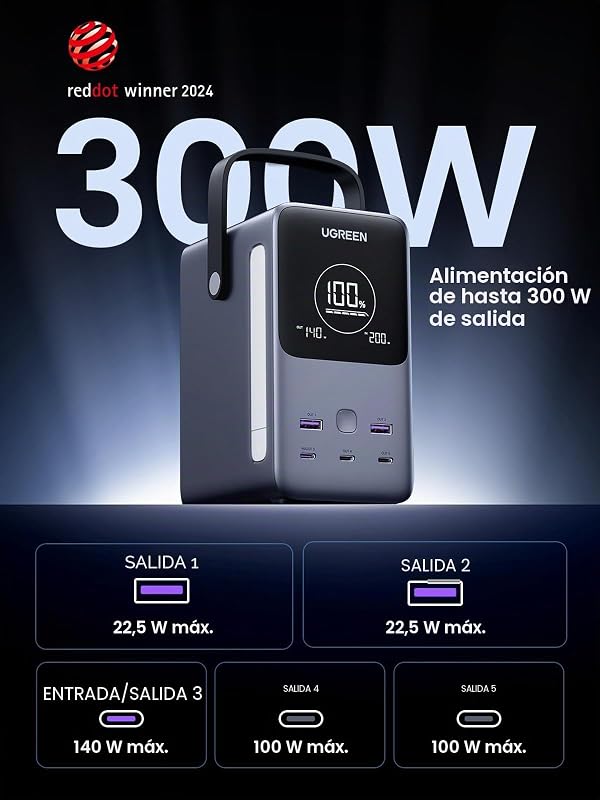 Power Bank Ugreen 300W 48000mAh Carga rápida portátil — foto 2 de 8