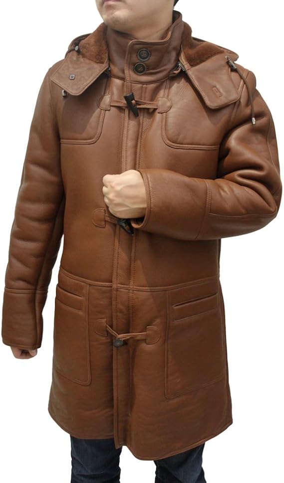 メンズ ダッフルコート ラム ムートン Wfs ムートンコート 6517 L キャメル コート ジャケット 通販 Amazon