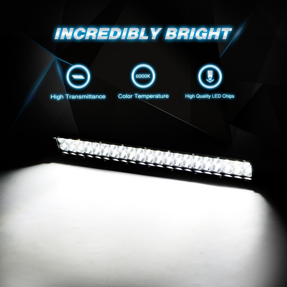 Nilight 6PCS 20 Inch 126W LED Light Bars Spot Flood Combo Led Off Road Driving Lights Led Fog Lights Boat Lighting LED Work Light, 2 Years Warranty: Automotive