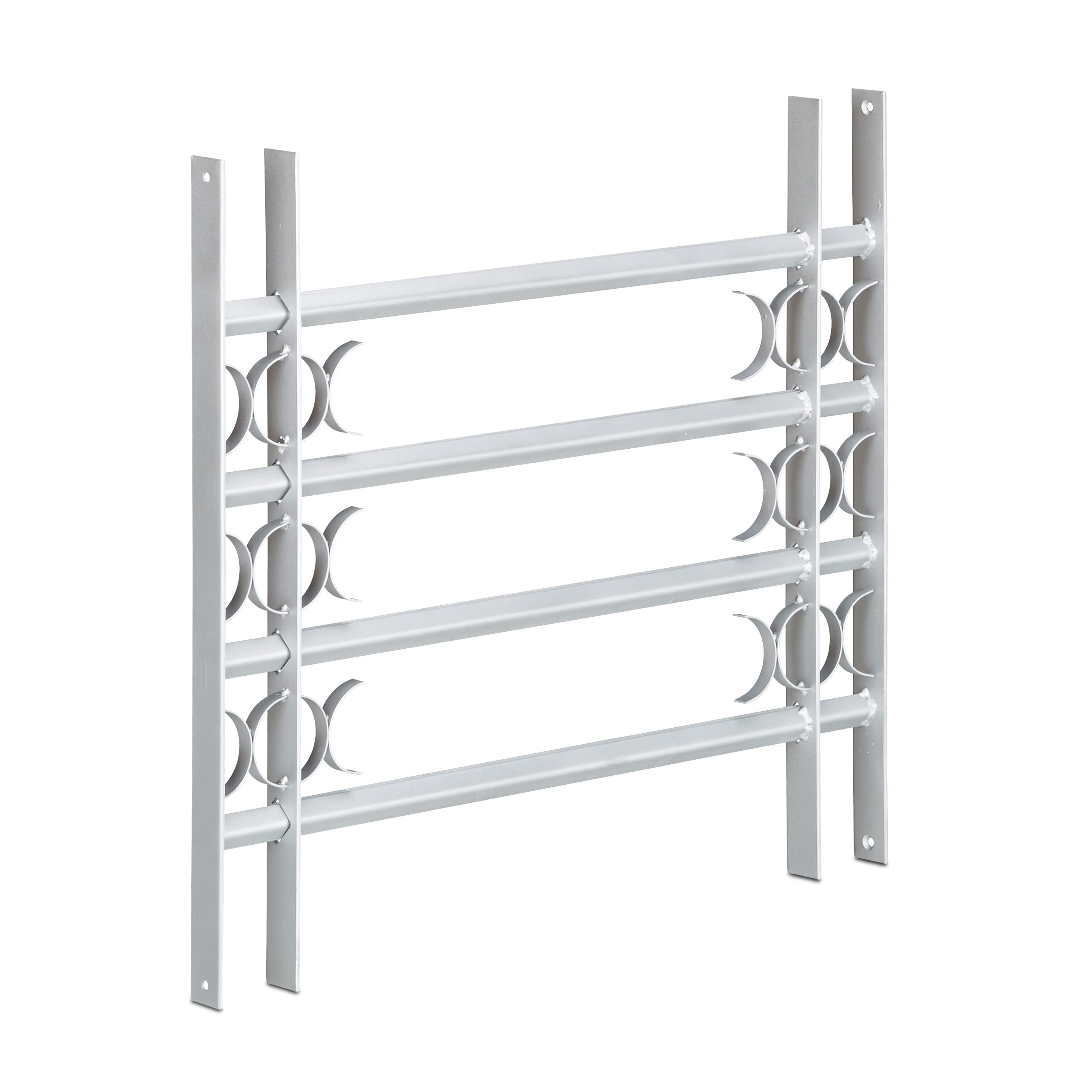 Relaxdays Burglary Protection Window Grille, Pull-Out, Galvanized Steel, 600 x 700-1050 mm, Security Bars, Grey