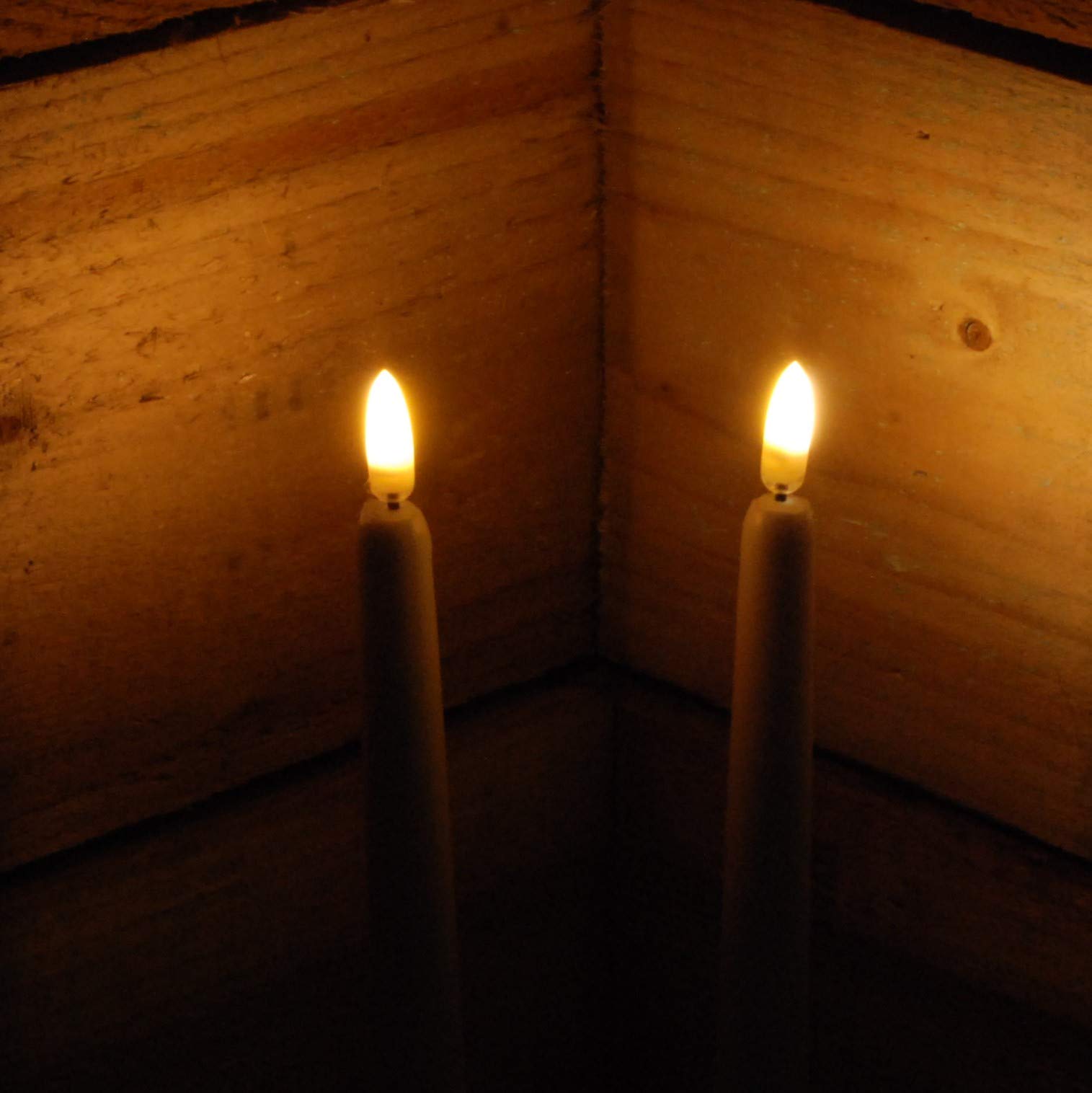 Premier 27.5cm 2pc Taper Candles with real flame effect LED technology