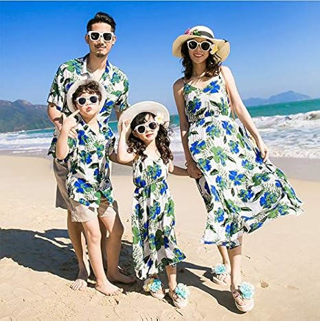 Amazon Mtkcntl 親子セットアップ アロハシャツ メンズ 親子コーデ アロハワンピース 親子 ペアルック キッズ お揃い 親子 リゾート ファミリー パパ ママ 可愛い 韓国 ファッション Tシャツ カットソー 通販