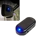 Crynod 1 PC Car Solar LED Flashing Security Light with USB Port, Anti-Theft ABS Vehicle Alarm Light Accessories, Universal Automotive Safety Warning Light for Car Truck SUV (Blue Light)