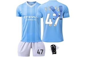 FZQTS Manchester Home Away Kids Soccer Jersey Kit Shorts Socks Knee pads Set Youth Sizes For Boys Girls Adults
