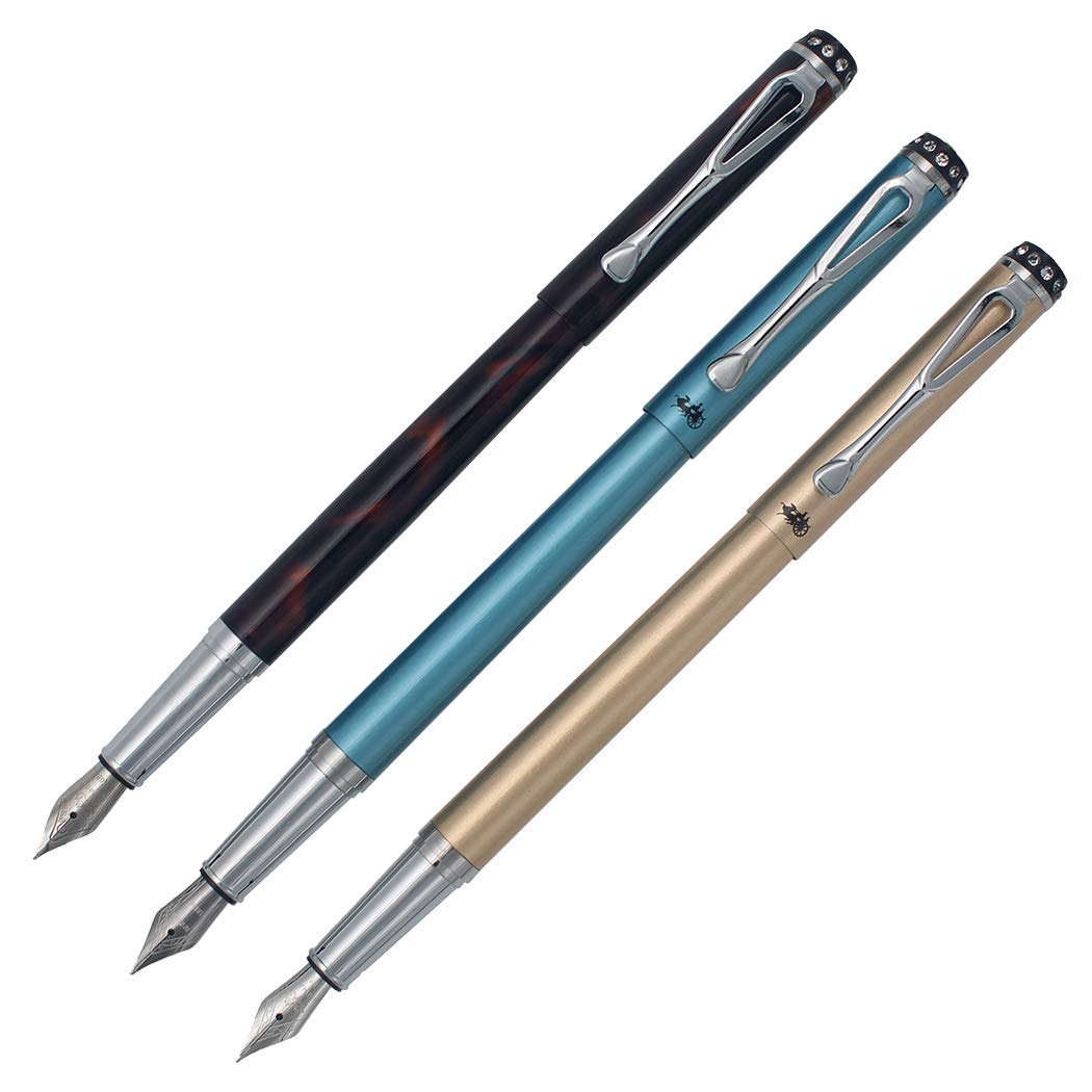 Gullor Jinhao 301 Fountain Pen, Medium Nib(0.5MM), 3 Colors, 3PCS