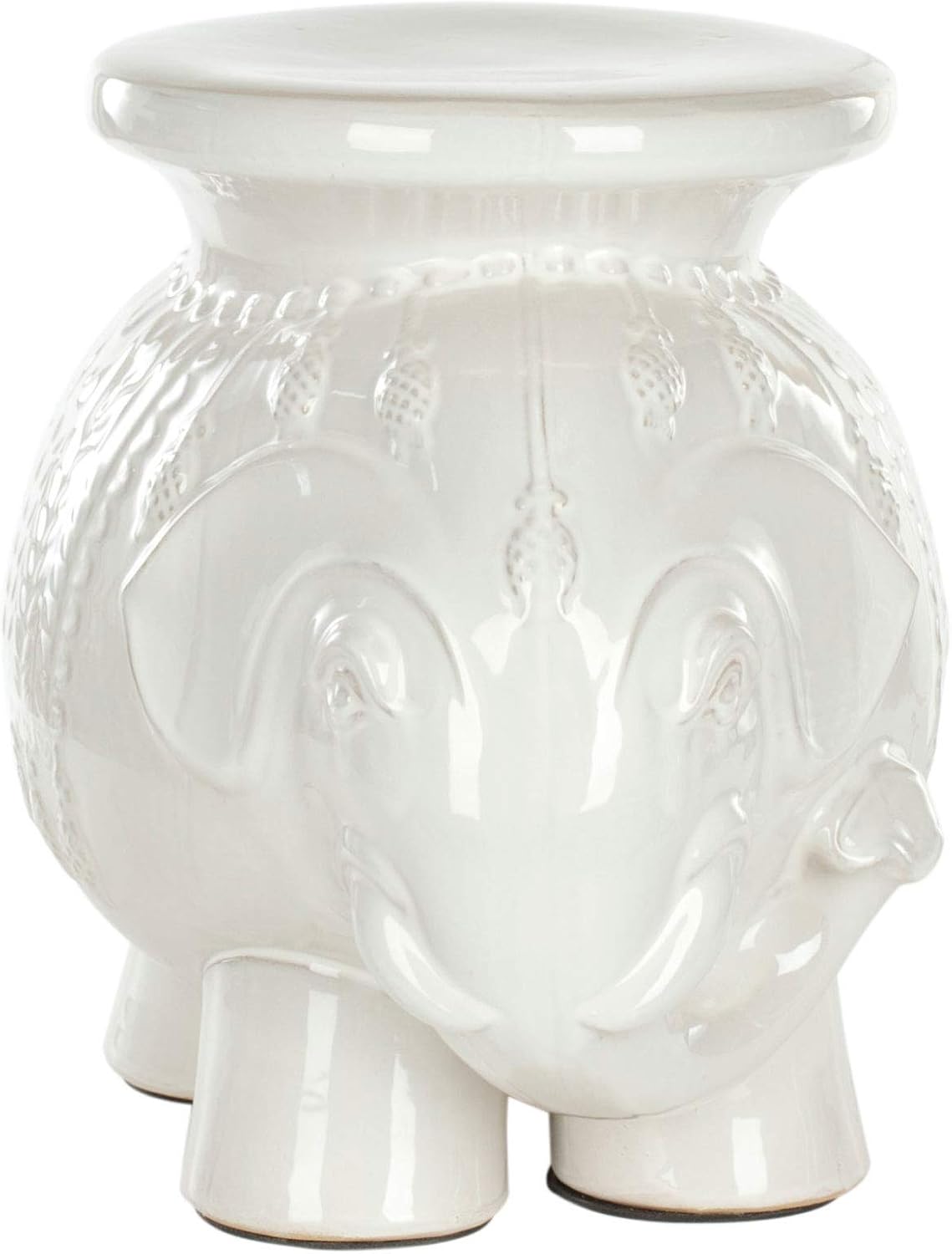 Safavieh Elephant Ceramic Decorative Garden Stool, White