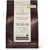 Callebaut Recipe No. 70-30 Finest Belgian Dark Chocolate Callets 2.5kg Bag | 70.5% min dry cocoa solids; 38.9% fat; intense cocoa - bitter - roasted - fruity hints